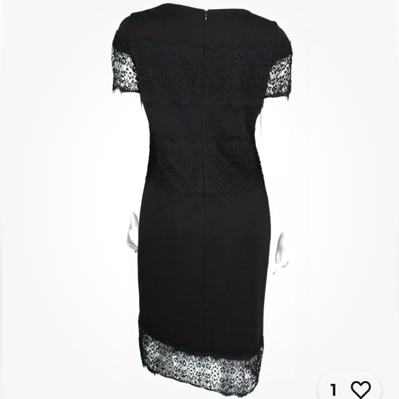Escada Black Lace Knee Length Sheath Dress - Picture 4 of 14